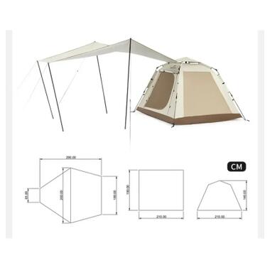 Палатка Naturehike трехместная автоматическая с тентом Ango Picnic CNK2450WS021, коричневый (6976023922817) фото №3