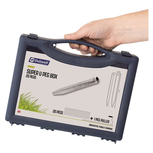 Колышки Outwell Super U Peg Box 24 см 20 шт. Silver (650779) фото №2