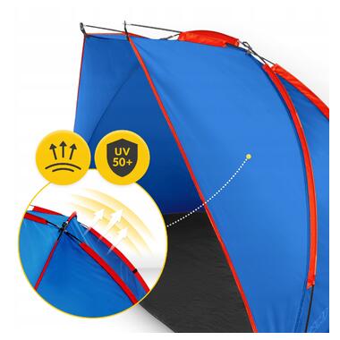 Палатка пляжная 4FIZJO 200 x 115 см Blue/Red (P-5905973405171)  фото №2