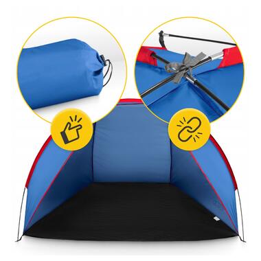 Палатка пляжная 4FIZJO 200 x 115 см Blue/Red (P-5905973405171)  фото №6