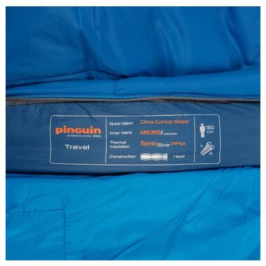 Спальний мішок Pinguin Travel (13/9 ° C), 190 см - Right Zip, Blue (PNG 241457) 2020 фото №4