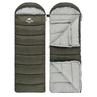 Спальный мешок Naturehike с капюшоном U250 NH20MSD07 (6°C) левый, темно-зеленый (6927595767214-L) фото №2