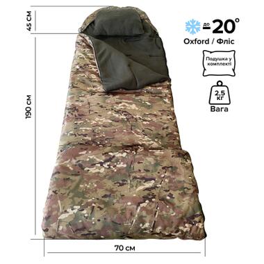 Спальний мішок Sector STR2 Camo зимовий з подушкою (4821000005156) фото №1