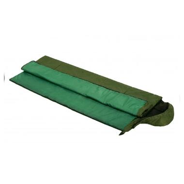 Спальний мішок ковдра з капюшоном Average зелений 200г/м2, 220х75см, t від +5 до +20 MADE IN UKRAINE фото №3