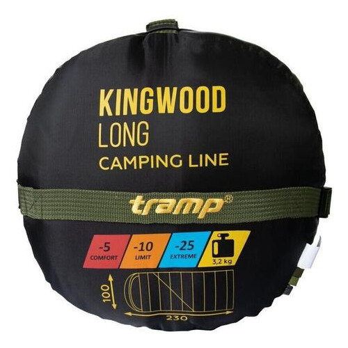 Спальний мішок Tramp Kingwood Long Olive/Grey L (TRS-053L-L) фото №8