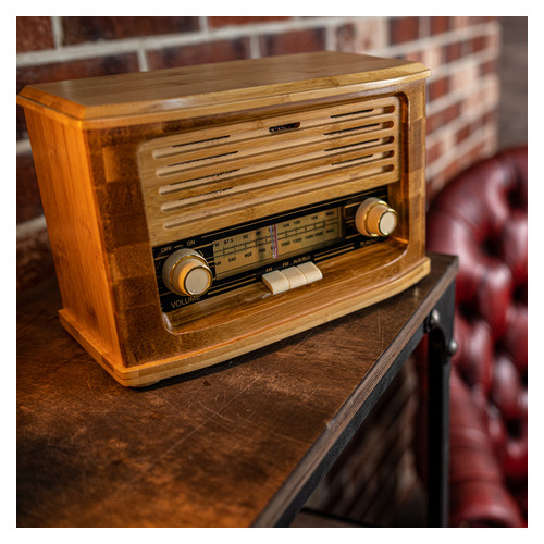 Ретро радіо Малюк FM-радіо, бамбуковий корпус фото №4
