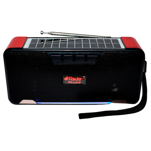 Радіоприймач на сонячній батареї портативний RSDO RD-L2US Solar з Bluetooth, USB, TF червоний (24407-RD-L2US_721) фото №1