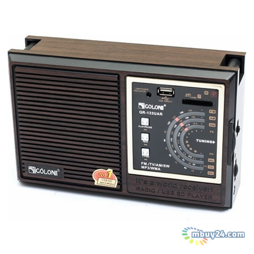 Радиоприемник Golon RX-9933UAR Черно-коричневый фото №1