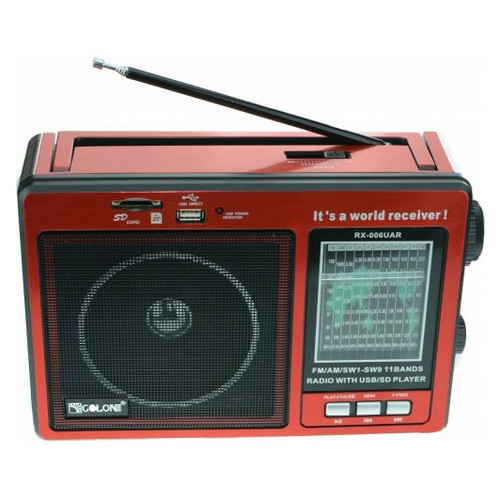 Портативний радіо приймач Golon RX-006UAR USB FM red фото №1