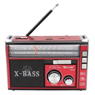 Радіоприймач портативний Golon RX-381 MP3, червоний фото №1
