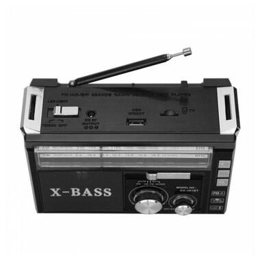 Радіоприймач портативний Golon RX-381 MP3 USB, чорний фото №3