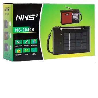 Портативний радіоприймач NNS NS-2040S Solar з ліхтарем, сонячною панеллю, Bluetooth, USB, TF чорний (24406-NS-2040S_844) фото №6