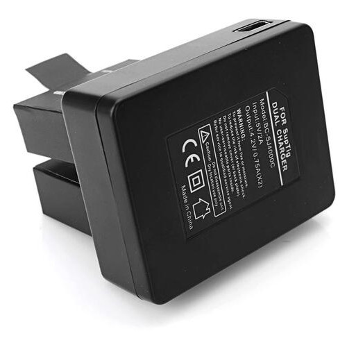 Зарядное устройство для двух аккумуляторов BC-SJ4000C экшн камер 4.2V 0.75A от сети, повербанка Черный фото №3