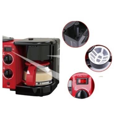 Багатофункціональна машина для сніданку Haeger HG-5308 тостер, духовка, кавник 1250 Вт червоний/чорний (HG-5308_1496) фото №4