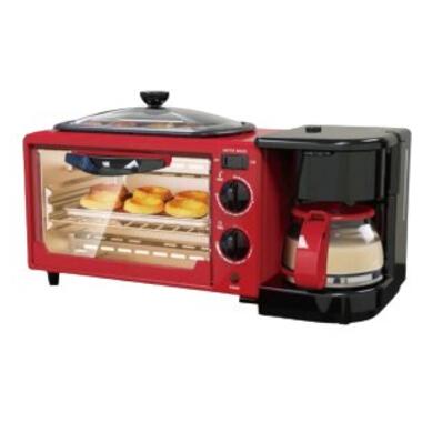 Багатофункціональна машина для сніданку Haeger HG-5308 тостер, духовка, кавник 1250 Вт червоний/чорний (HG-5308_1496) фото №1