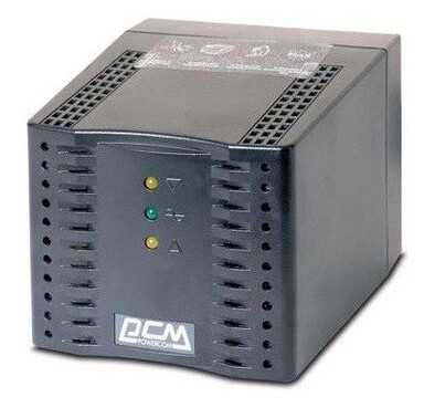 Стабілізатор Powercom TCA-1200 Чорний східчастий 600Вт фото №1
