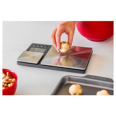 Ваги кухонні KitchenAid Measuring, з подвійною платформою, Black with Stainless Steel (KQ909G) фото №11