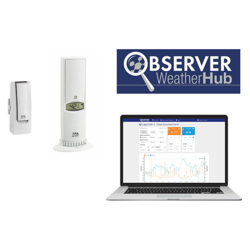Стартовий комплект TFA WeatherHub Observer датчик температури/вологи фото №2