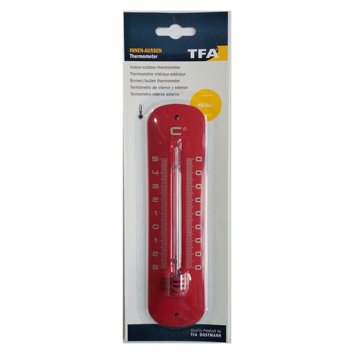 Термометр вуличний/кімнатний TFA метал червоний 192х50 мм 12205105 фото №2