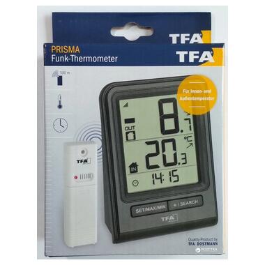 Термометр цифровой TFA Prisma внешний радиодатчик 67х35х93 мм 30306301 фото №5