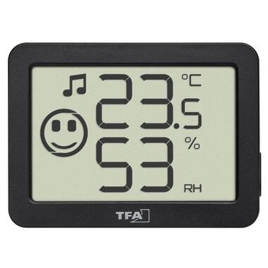 Термогігрометр цифровий TFA, індикатор рівня комфорту для 4 зон, чорний, 55х15х40 мм (30505501) фото №3