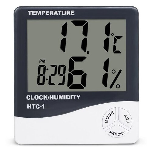 Електронний кімнатний термометр Ketotek НТС-1 з годинником фото №1