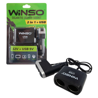 Розгалужувач гнізда прикурювача із запобіжником Winso 2 в 1 USB 12V USB 5V (200120) фото №1