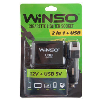 Розгалужувач гнізда прикурювача із запобіжником Winso 2 в 1 USB 12V USB 5V (200120) фото №3