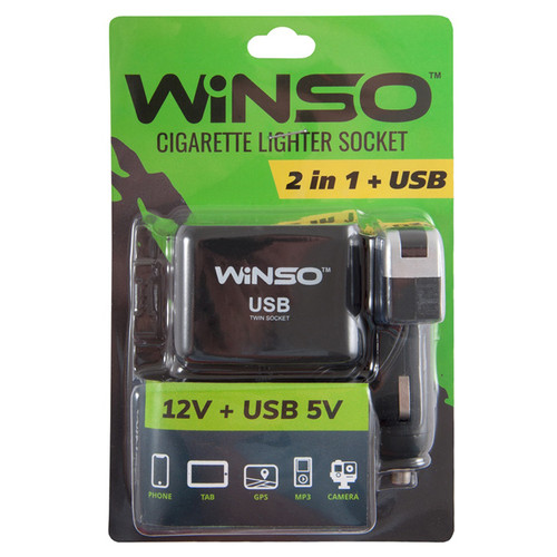 Розгалужувач гнізда прикурювача із запобіжником Winso 2 в 1 USB 12V USB 5V (200120) фото №4