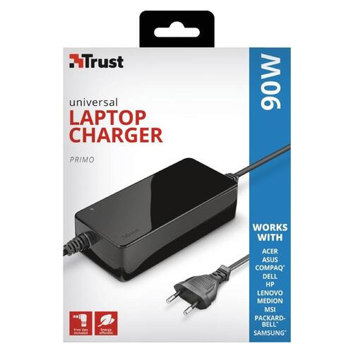 Адаптер питания Trust Primo 90W-19V Universal Laptop BLACK (JN6322142_TRUST) фото №1