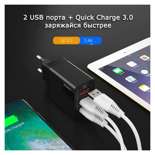 Зарядний пристрій Quick Charge 3.0 ESSAGER USB 30Вт фото №5