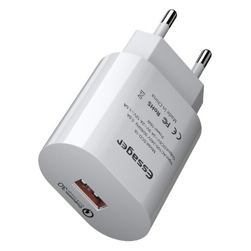 Зарядное устройство Quick Charge 3.0 ESSAGER 1xUSB фото №1