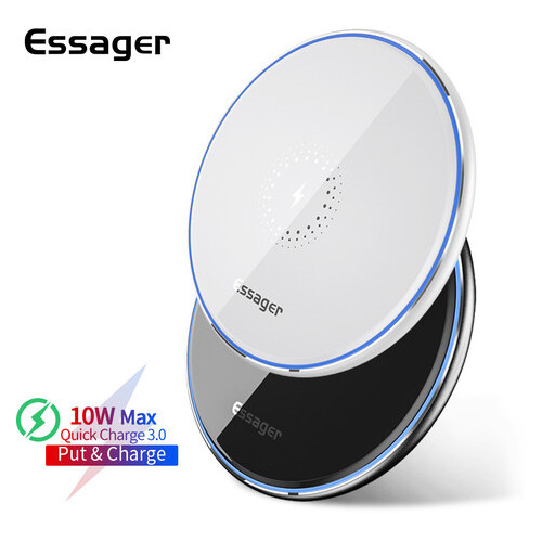 Бездротовий зарядний пристрій ESSAGER Charge Wireless black фото №2