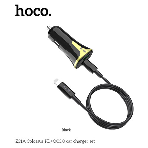 Адаптер автомобильный Hoco Type-C to Lightning cable Colossus Z31A black (14932) фото №1