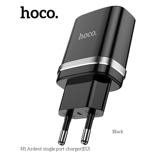 Адаптер сетевой Hoco N1 1Usb 2.4A 12W Black (25227) фото №1