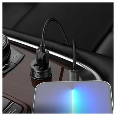 Адаптер автомобільний Hoco Lightning Cable Level dual port Car charger Z49 |2USB, 12W, 2.4A| чорний фото №5