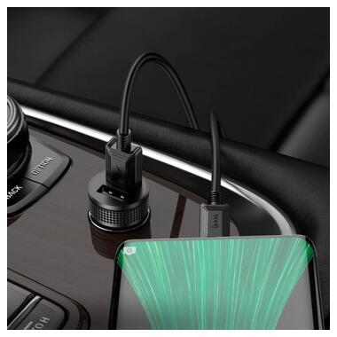 Адаптер автомобільний Hoco Micro USB Cable Level dual port Car charger Z49 |2USB, 12W, 2.4A| чорний фото №5