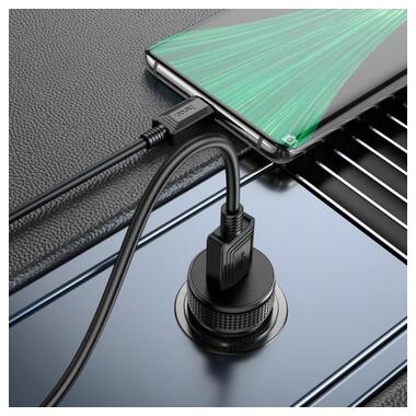 Адаптер автомобільний Hoco Micro USB Cable Level single port Car charger Z49A |1USB, 18W, 3A, QC3.0| чорний
 фото №4