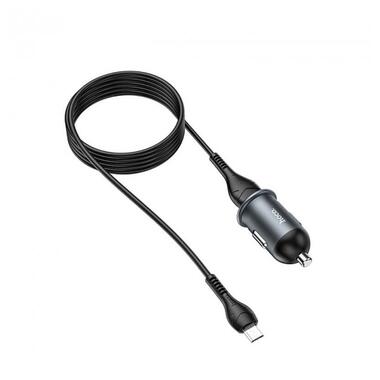 Адаптер автомобільний Hoco Micro USB Cable Mighty single port Car charger Z43 |1USB, 3A, QC, 18W| сірий фото №4
