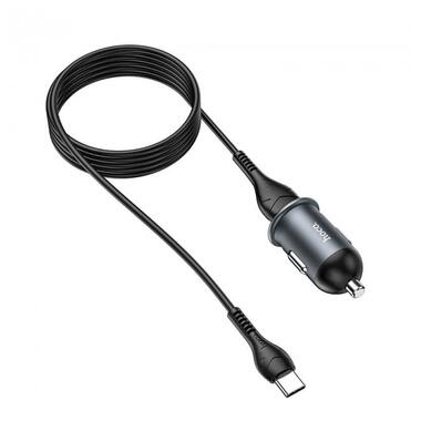 Адаптер автомобільний Hoco Type-C Cable Mighty single port Car charger Z43 |1USB, 3A, QC, 18W| чорний фото №3