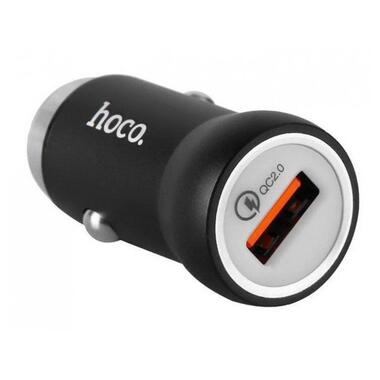 Адаптер автомобільний Hoco Z4 |1USB, 2А, QC2.0| чорний фото №1