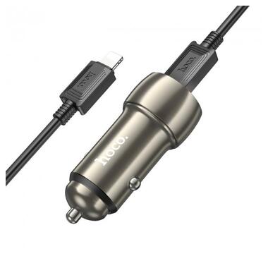 Адаптер автомобільний Type-C to Lightning Cable Tough dual port Car charger Z48 |2Type-C, 40W/3A, PD сірий фото №2