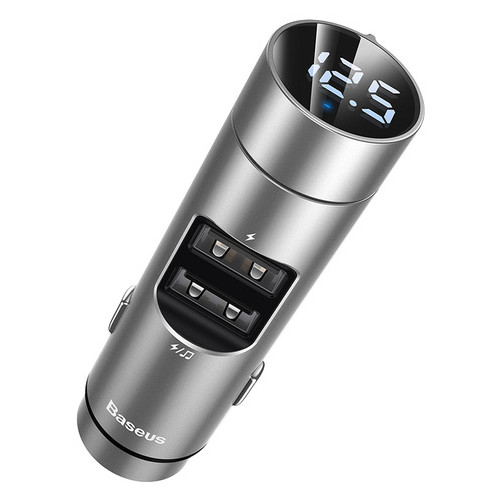 Адаптер автомобильный Baseus Energy Column Car Wireless MP3 charger |2USB, 3.1A| silver (25068) фото №1
