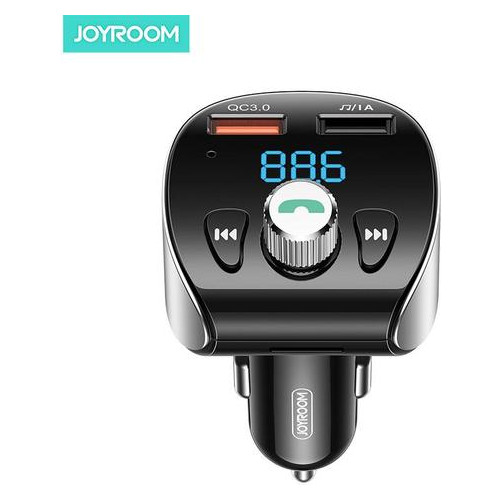 Адаптер автомобильный Joyroom Bluetooth FM Shadow Series Wireless MP3 player JR-CL02 Fast Charge Black фото №1