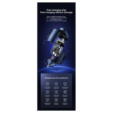 Адаптер автомобільний JOYROOM Intelligent 2-port LED Fast Car Charger C-A17 |1USB/1Type-C, 48W/3A, PD/QC| чорний фото №5
