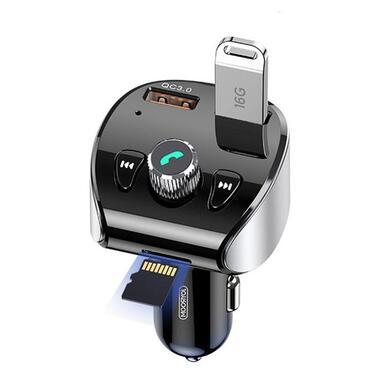 Адаптер автомобільний JOYROOM with Bluetooth FM Shadow Series JR-CL02 |2USB, QC3.0, 18W, TF Cards| чорний фото №1