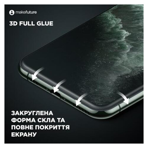 Захисне скло MakeFuture для Apple iPhone SE 2020 Black 0.33mm 3D (MGD-AISE20) фото №4