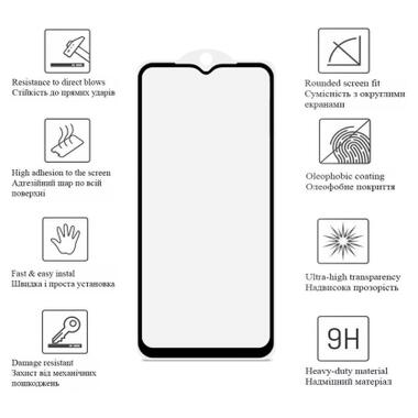 Скло захисне Drobak Xiaomi Redmi A1 / A1+ / Poco C50 Black Frame A+ (505089) фото №2