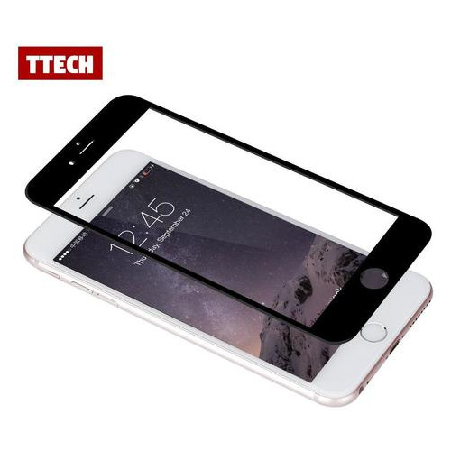 Защитное cтекло TTech для iPhone 7 Plus 8 Plus 0.18mm Full Cover черное фото №1