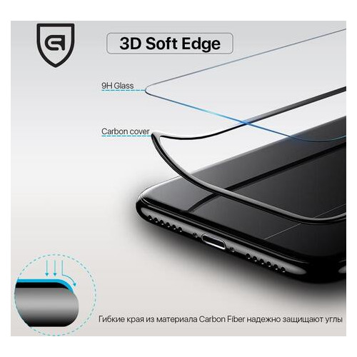 Захисне скло Armorstandart 3D Soft Edge Apple iPhone 8 Plus Black (ARM49733-GSE-BK) фото №3